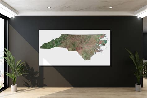 North Carolina Satellite Map 2022 Canvas Wrap