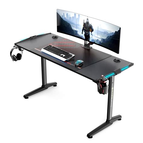 Eureka Ergonomic 55 Inch Gaming Deski Shaped Pc Gaming Computer Desk