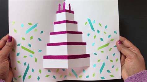 Diy Pop Up Cake Card Easy Birthday Card Youtube