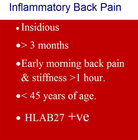 Inflammatory Back Pain Causes And Treatment Bone And Spine