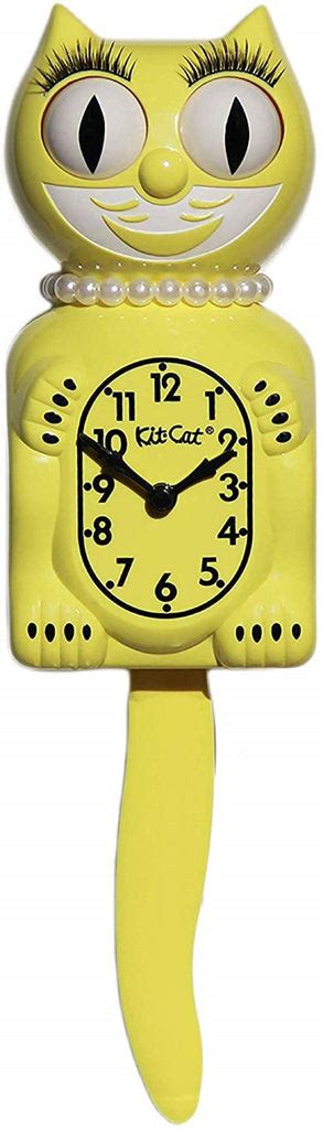 Classic Vintage Retro Kit Cat Klock 15 12 Majestic Yellow Lady Clock