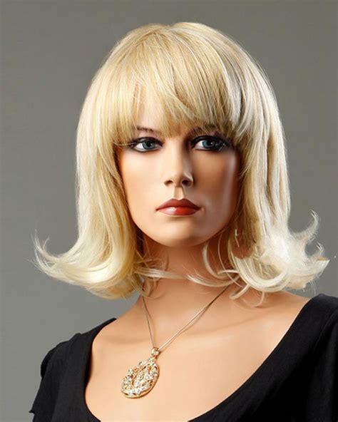 Rika Hair Charming Lady Long Wavy Wigs White Blonde Shoulder Length