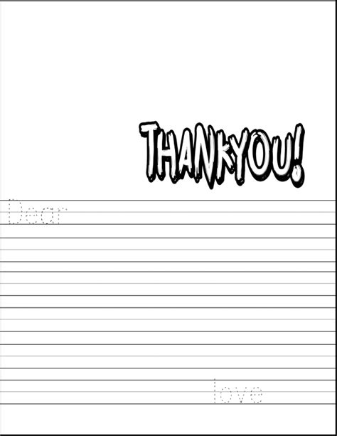 Printable Thank You Cards Letter Template For