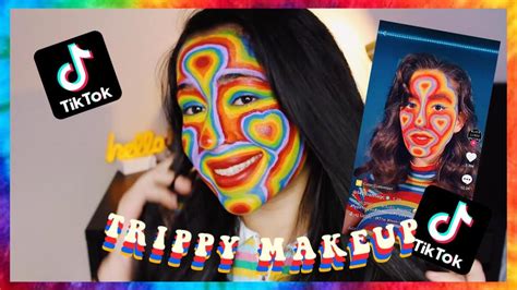 I Tried The Trippy Tik Tok Rainbow Clown Makeup With Led Lights Youtube