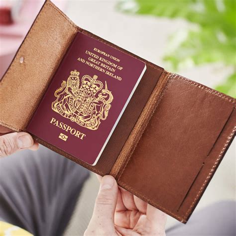Personalised Leather Passport Travel Holder By Vida Vida