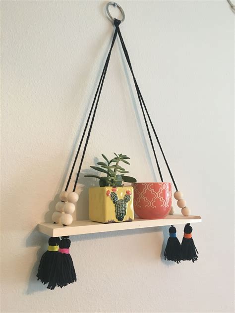Bohemian Hanging Shelf Creative Decor Diy Projects Hanging Shelves