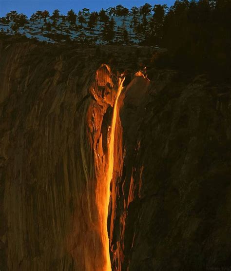 Stunning And Rare Capture Of Firefall In Yosemite National Park