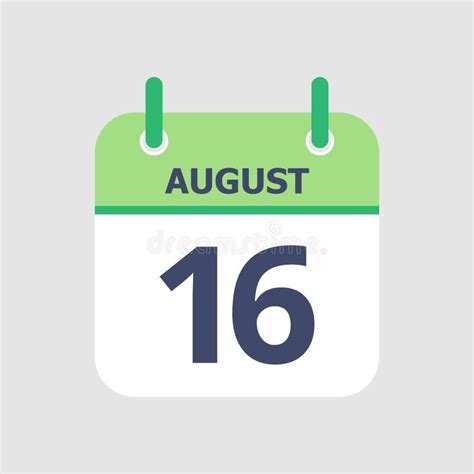 Calendar 16th Of August Stock Vector Illustration Of Organizer 135284471