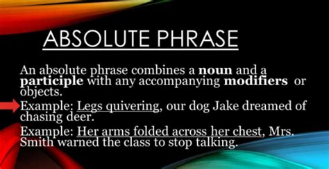 Absolute Phrase Examples