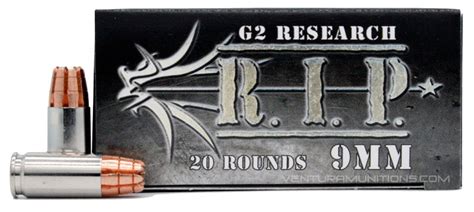 G2 Research Rip 9mm 92gr Copper Lf Hp Ammo 20 Rounds Ventura Munitions