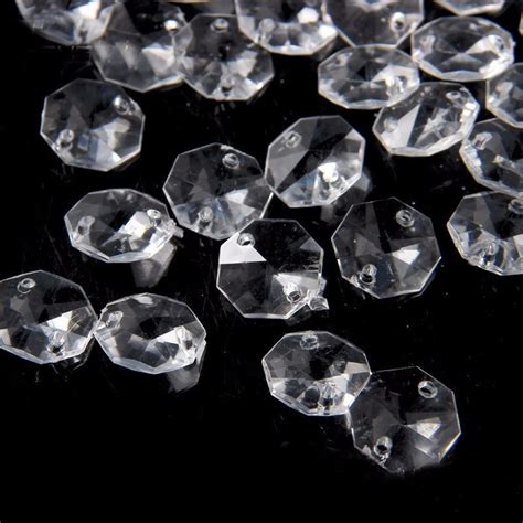 1000pcslot 14mm Crystal Acrylic Octagon Beads Clear Loose Beads For