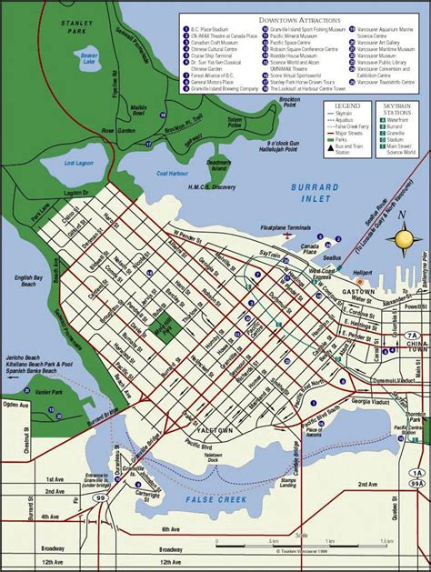 Vancouver City Centre Map Map Of Vancouver City Centre British