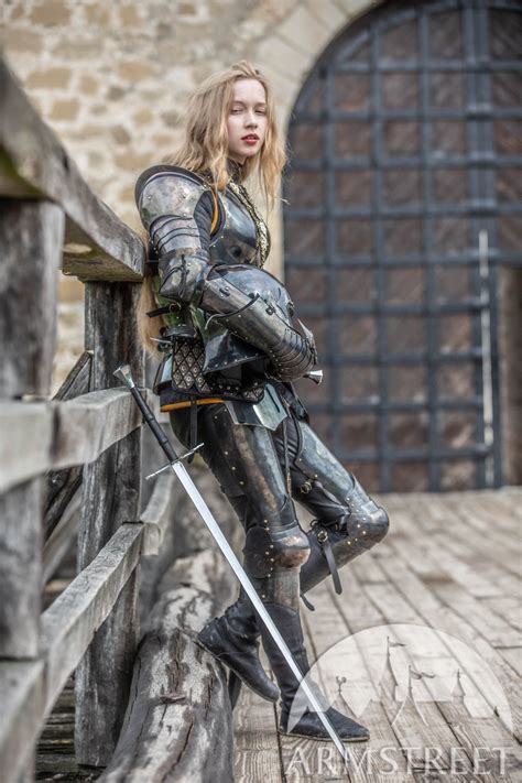 Female Knight Armor Made Of Blackened Spring Steel Dark Star Female
