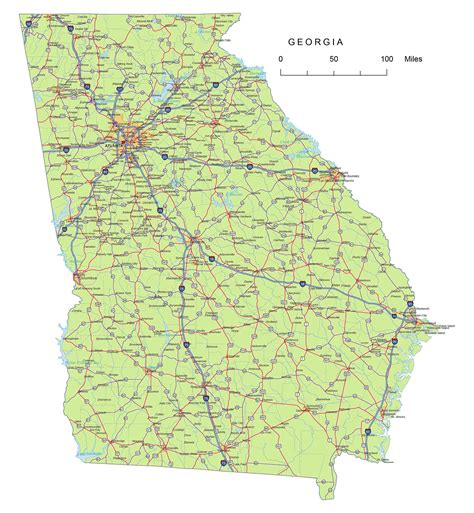 Georgia Vector Road Map Your Vector