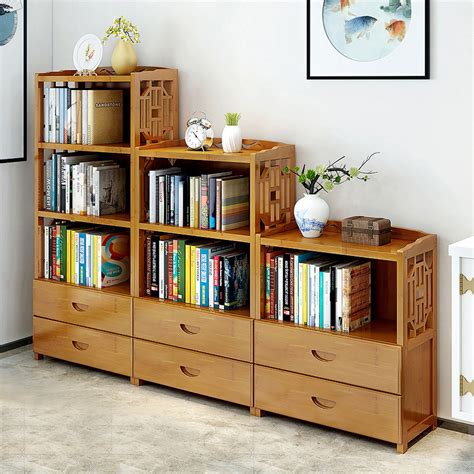 Usd 3575 Vintage Drawer Bookcase Bamboo Bookshelf Floor Combination