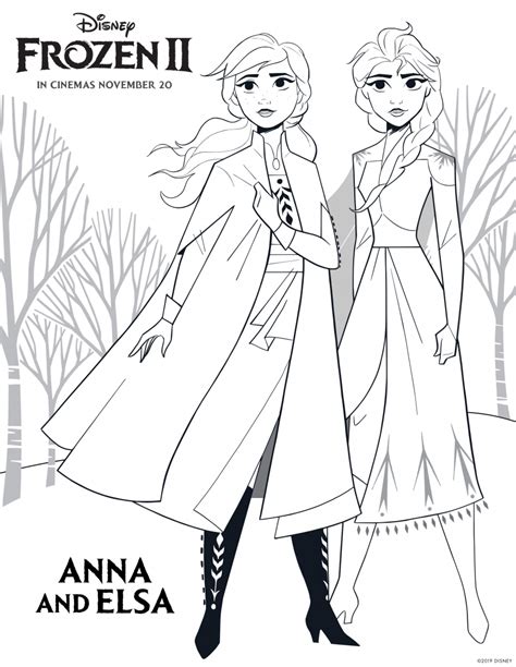 Frozen 2 Free Coloring Pages With Elsa Anna Olaf Kristoff Bruni And