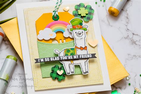 To prepare the sliding panel, cut cardstock to 3.25 x 5. Pull Tab Message + Simon Says Stamp's March 2019 Card Kit | Nina-Marie Design