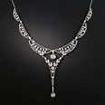 Edwardian Platinum Diamond Necklace - Edwardian Jewelry - Vintage Jewelry
