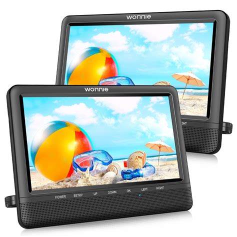Wonnie 10 Portable Dual Screen Dvd Player Car Headrest Cd Players