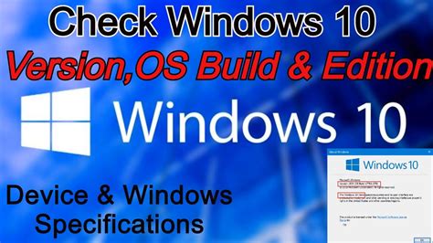 How To Find Windows 10 Os Version Editionbuild Number Check Version