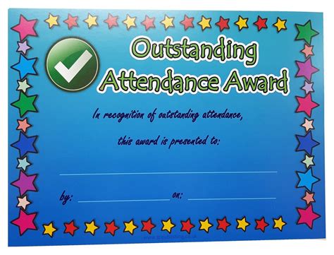 Islamic reward Certificates A5 size Outstanding Attendance Award Colour NEW