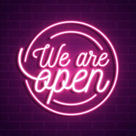 We Are Open Neon Sign Free Vector
