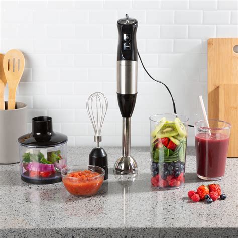 Classic Cuisine Immersion Blender 4 In 1 6 Speed Hand Mixer