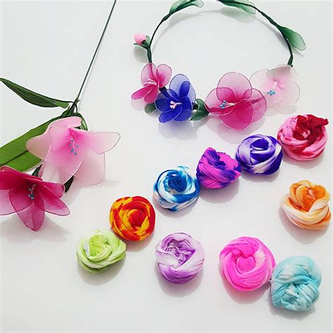 Multicolor Nylon Stocking Ronde Flower Material 100pcslot Tensile
