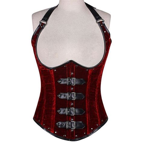 daisy corsets red velvet buckle under bust steel boned corset steel boned corsets corset red