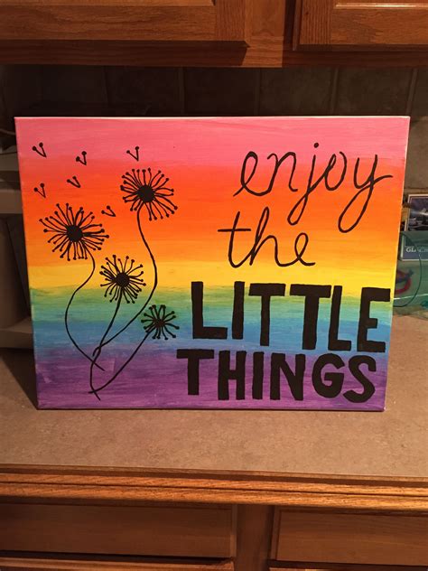 Rainbow Canvas Painting Canvas Painting Quotes Small Canvas Paintings