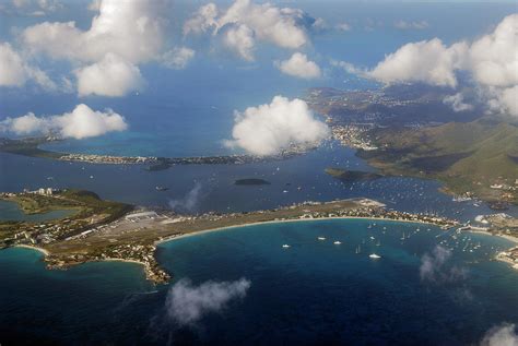 Aerial View Of The Simpson Bay Lagoon And Marigot In St Martin