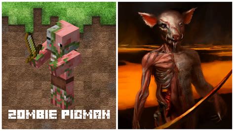 Zombie pigmen are now referred to as their real name, zombie pigman, in the language file, rather than pig zombie. Minecraft Zombie Pigman In Real Life (characters, mobs ...