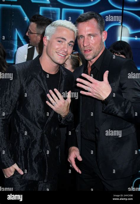 Colton Haynes And Fiance Jeff Leatham Arriving For The Rough Night