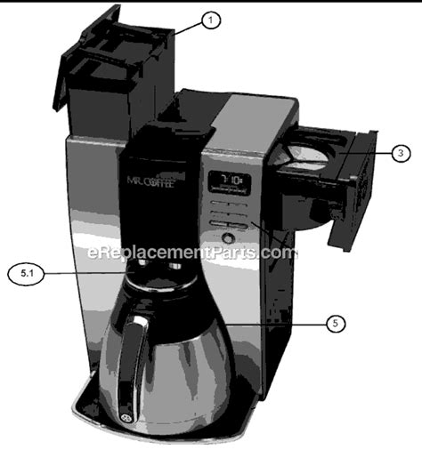 Mr Coffee Bvmc Pstx95 Parts List And Diagram