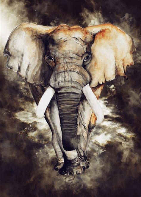 Elephant 3 Surreal Nature And Animal Poster Canvas Wall Art Print