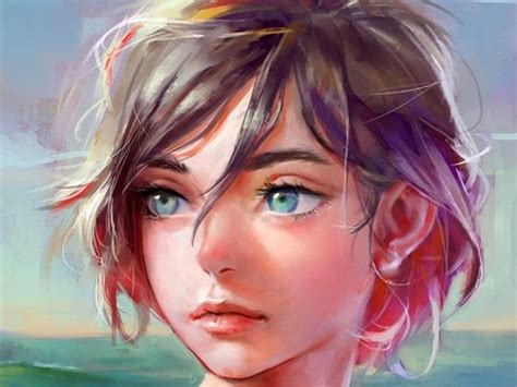 Realistic Anime Girl With Short Blonde Hair