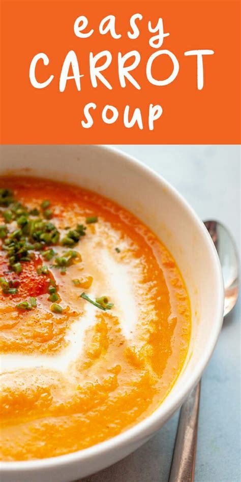 This is a vegan spin on a bavarian carrot soup. Easy Carrot Soup | Recipe | Creamy carrot soup recipe ...