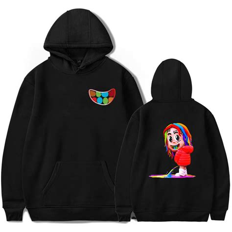 6ix9ine Cartoon Hoodie Men Hooded Sweatshirt Hip Hop Rapper Tekashi 69