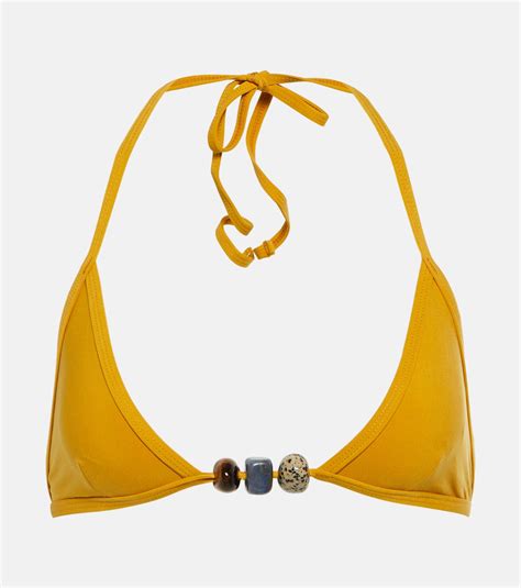 Embellished Bikini Top In Yellow Christopher Esber Mytheresa