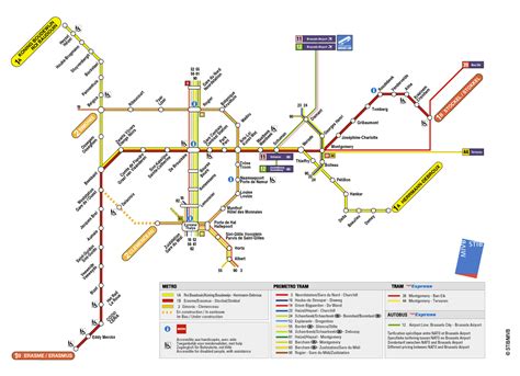 Detailed Metro Map Of Brussels City Brussels City Detailed Metro Map