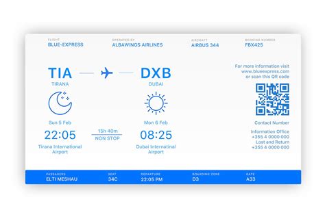 Flight Ticket Information Template | Flight ticket, Ticket, Flight