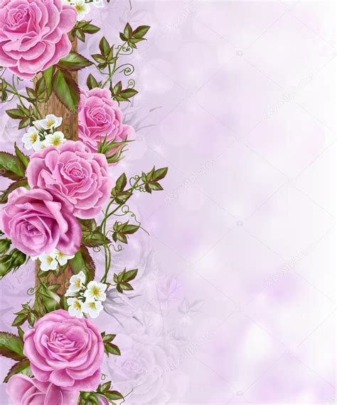 Floral Background Delicate Pink Flowers Roses White Anemones — Stock