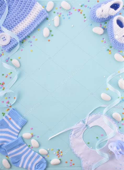 Blue Baby Shower Nursery Background Stock Photo By ©amarosy 118413782