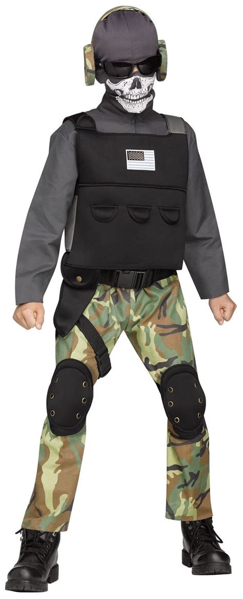 4079 Skull Soldier Military Swat Team Army Camouflage Halloween