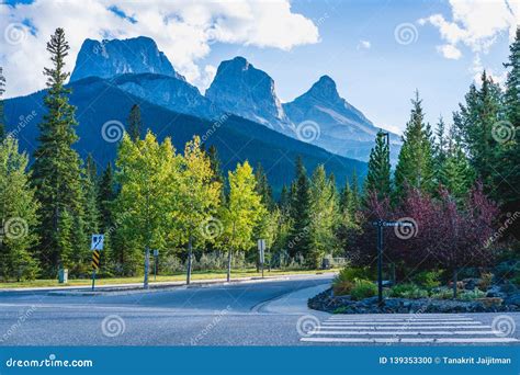 View Of Three Sisters Mountain Well Known Landmark In Canmore Canada