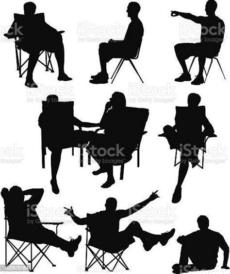 Man Sitting On Chair Stock Illustration Download Image Now Folding