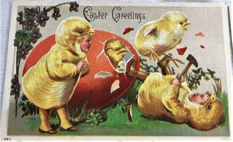 Happy Victorian Easter Vintage Easter Cards Antique Postcard