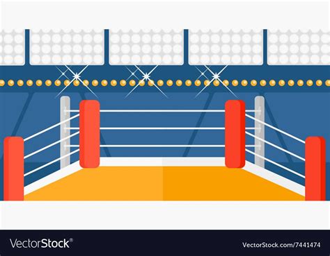 Background Of Boxing Ring Vector Flat Design Illustration Horizontal