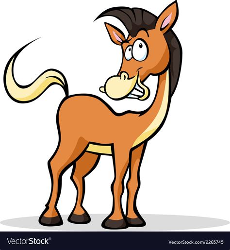 Cool Funny Horse Cartoon Standing And Smiling Vector Image