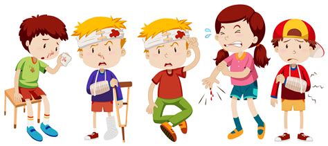 Children With Wounds From Accident 298269 Vector Art At Vecteezy